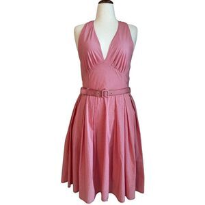 Kitten D’Amour Follies Halter Dress Red Gingham Belted Rockabilly Pinup Size 14